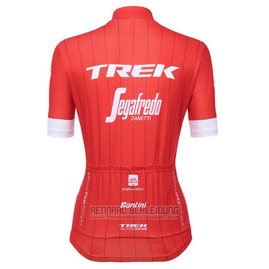 2018 Fahrradbekleidung Frau Trek Segafredo Rot Trikot Kurzarm und Tragerhose